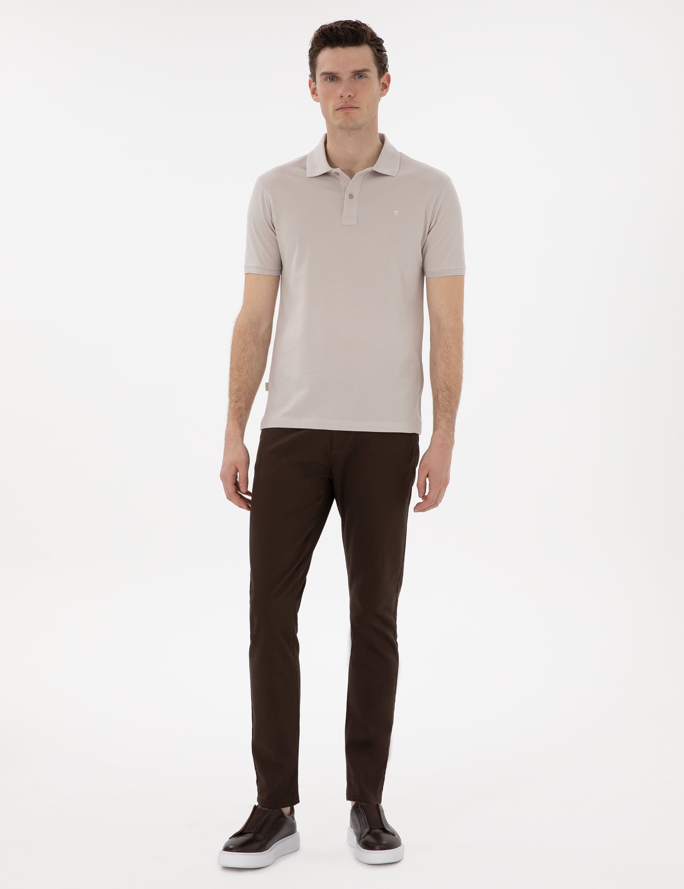 Kahverengi Slim Fit 5 Cep Chino Pantolon - Image 1