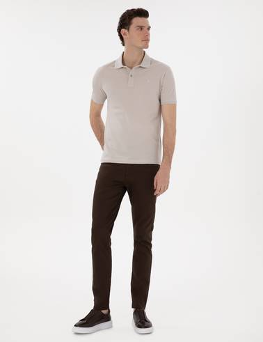 Kahverengi Slim Fit 5 Cep Chino Pantolon
