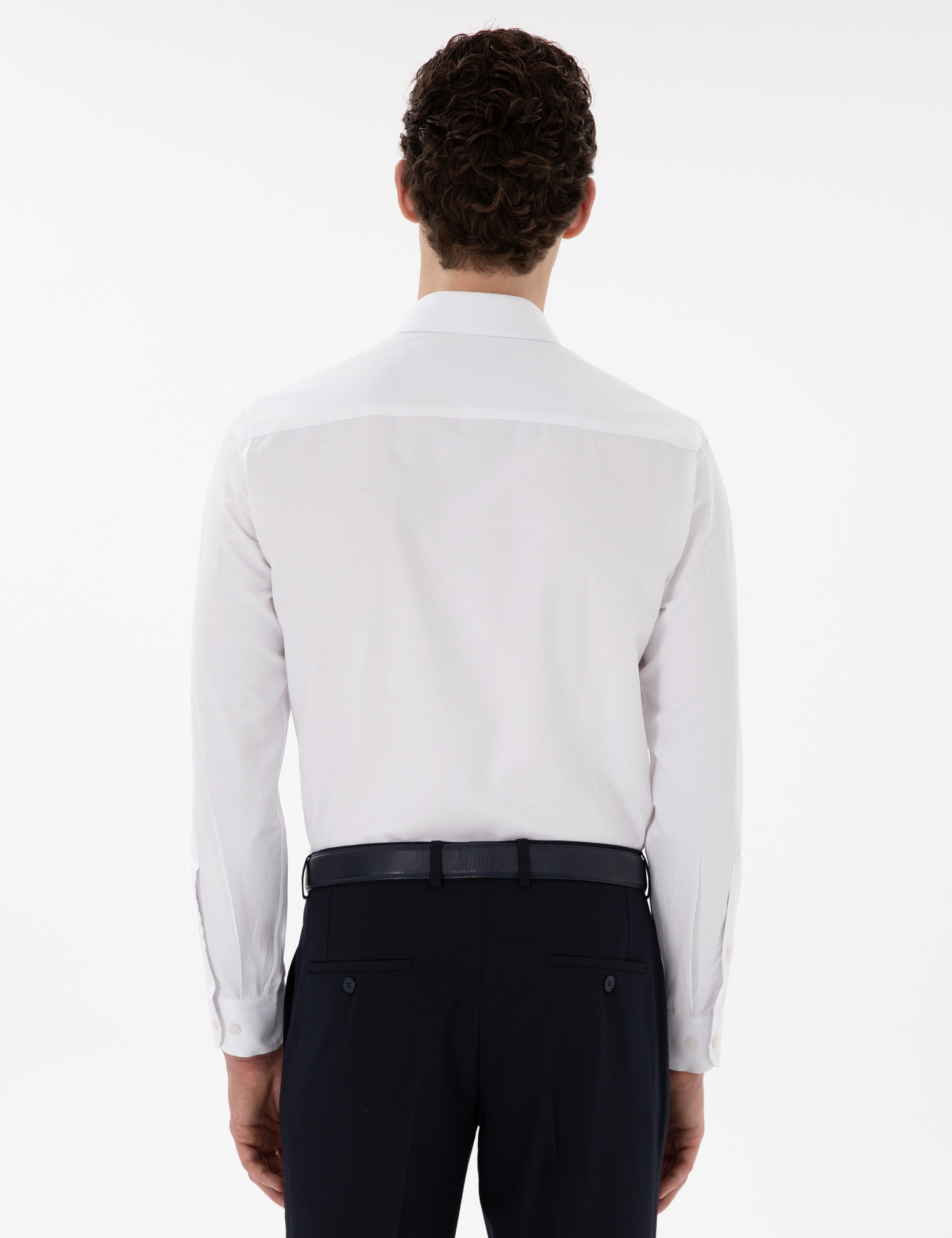 Beyaz Slim Fit Uzun Kollu Gömlek - Image 5