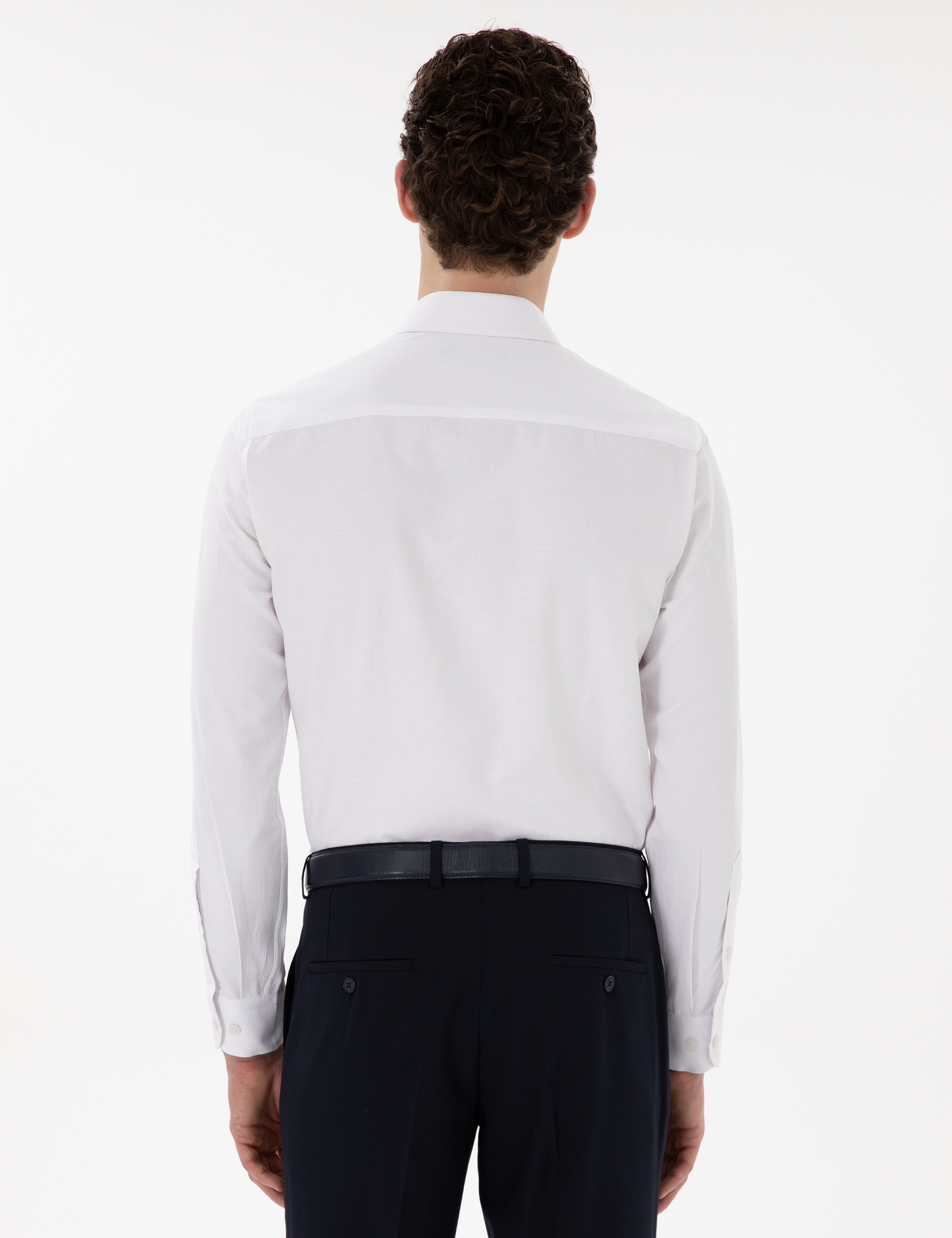 Beyaz Slim Fit Uzun Kollu Gömlek