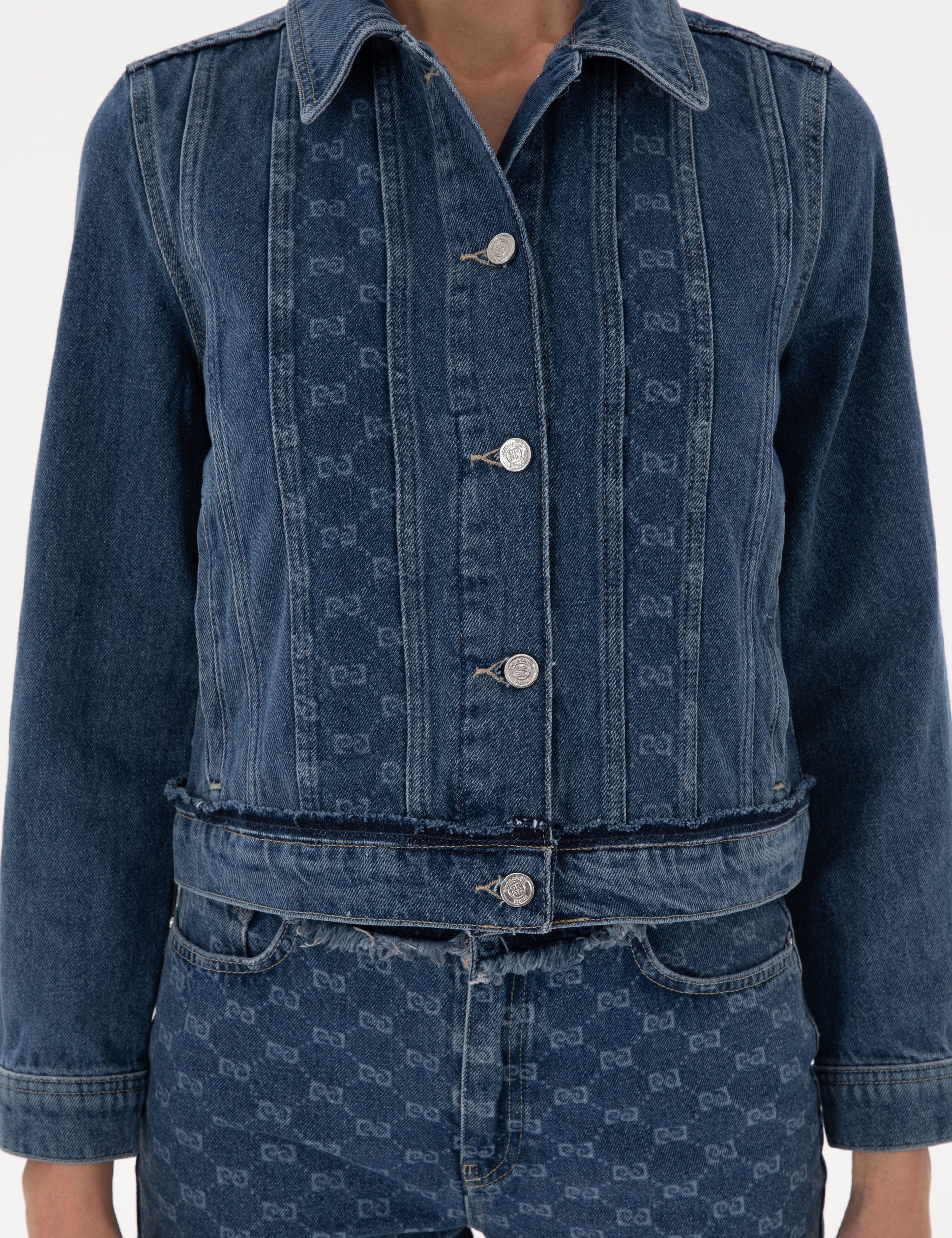 Saks Crop Top Jean Ceket