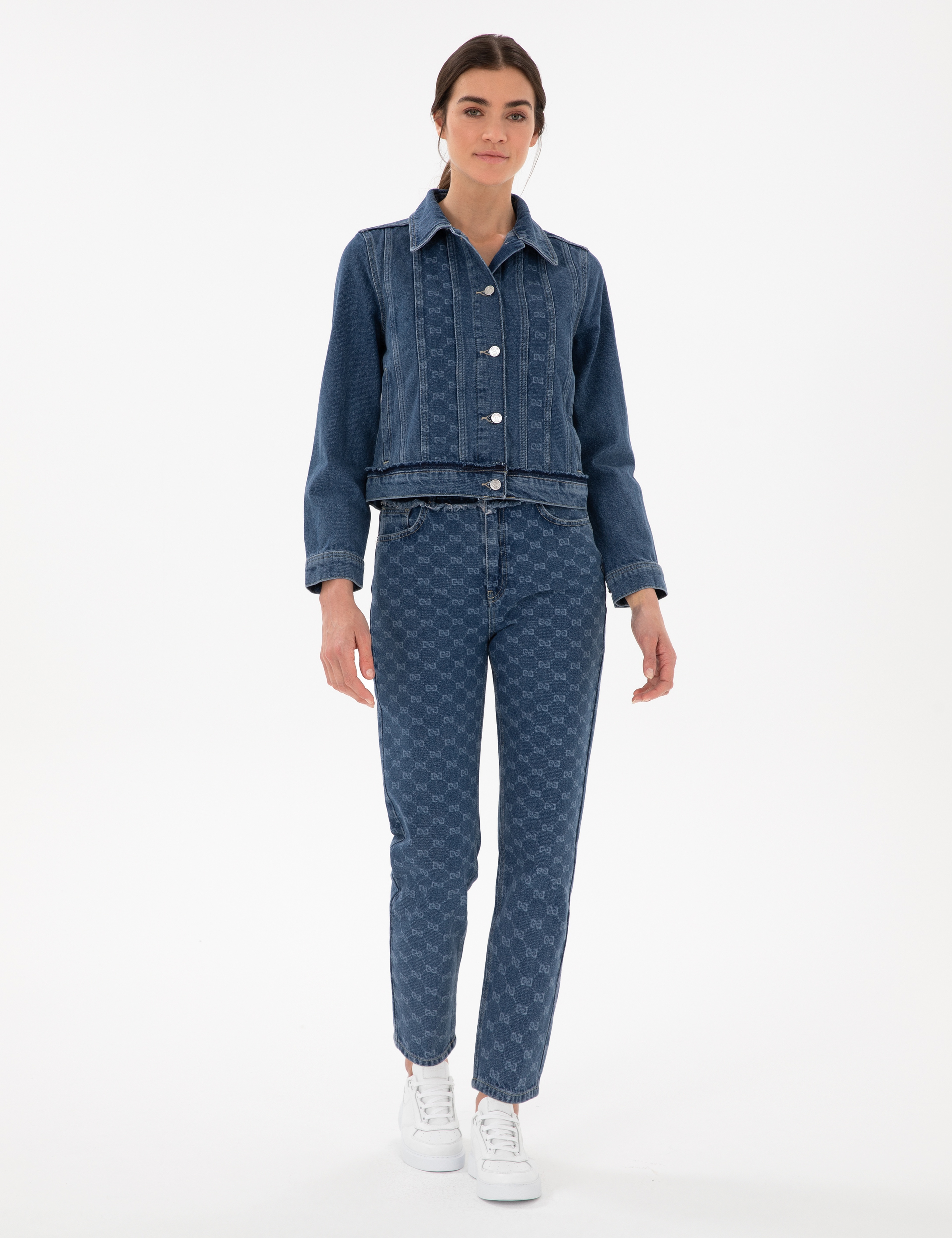Saks Crop Top Jean Ceket - Image 4