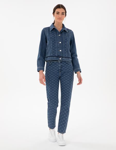 Saks Crop Top Jean Ceket - 50306747011