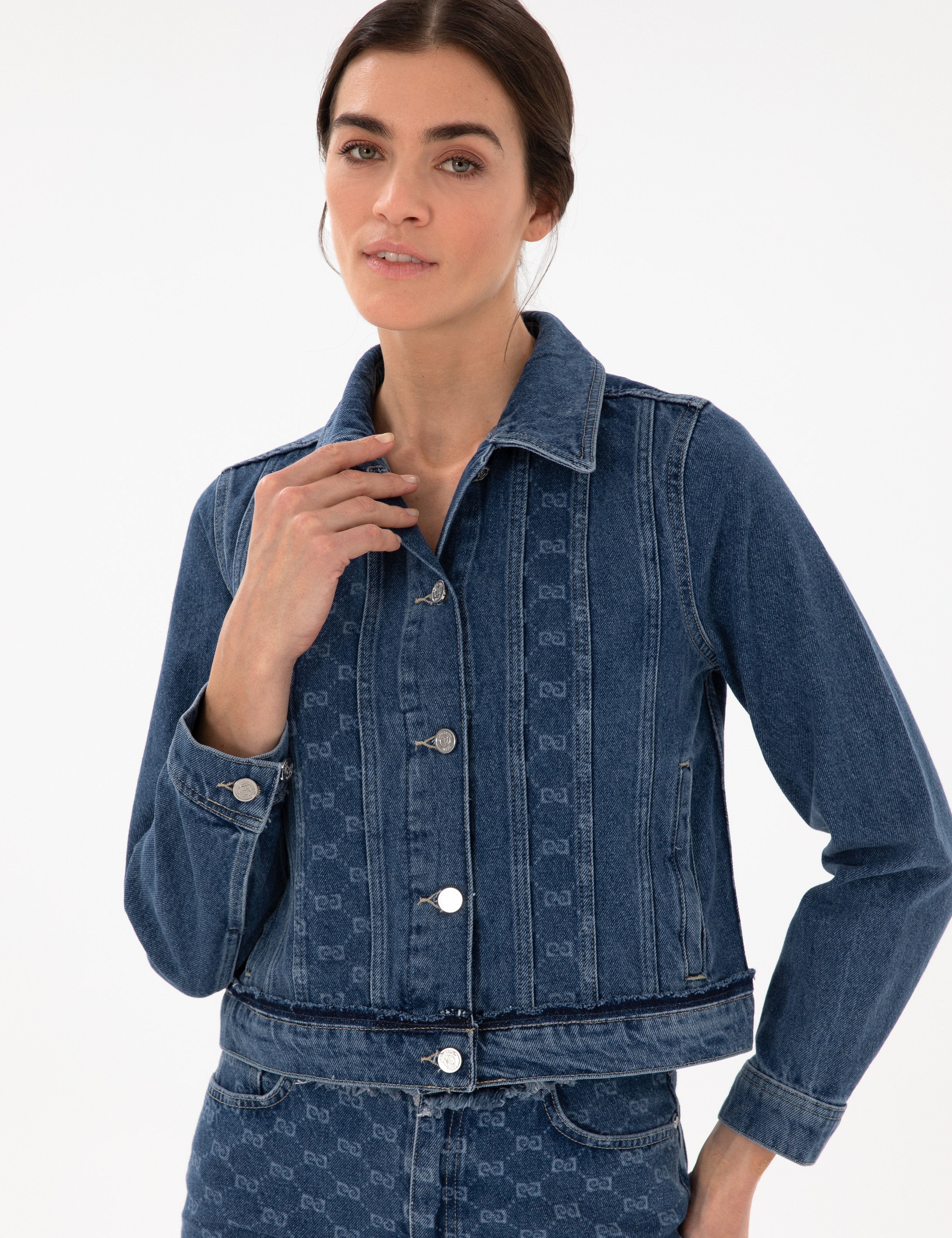 Saks Crop Top Jean Ceket