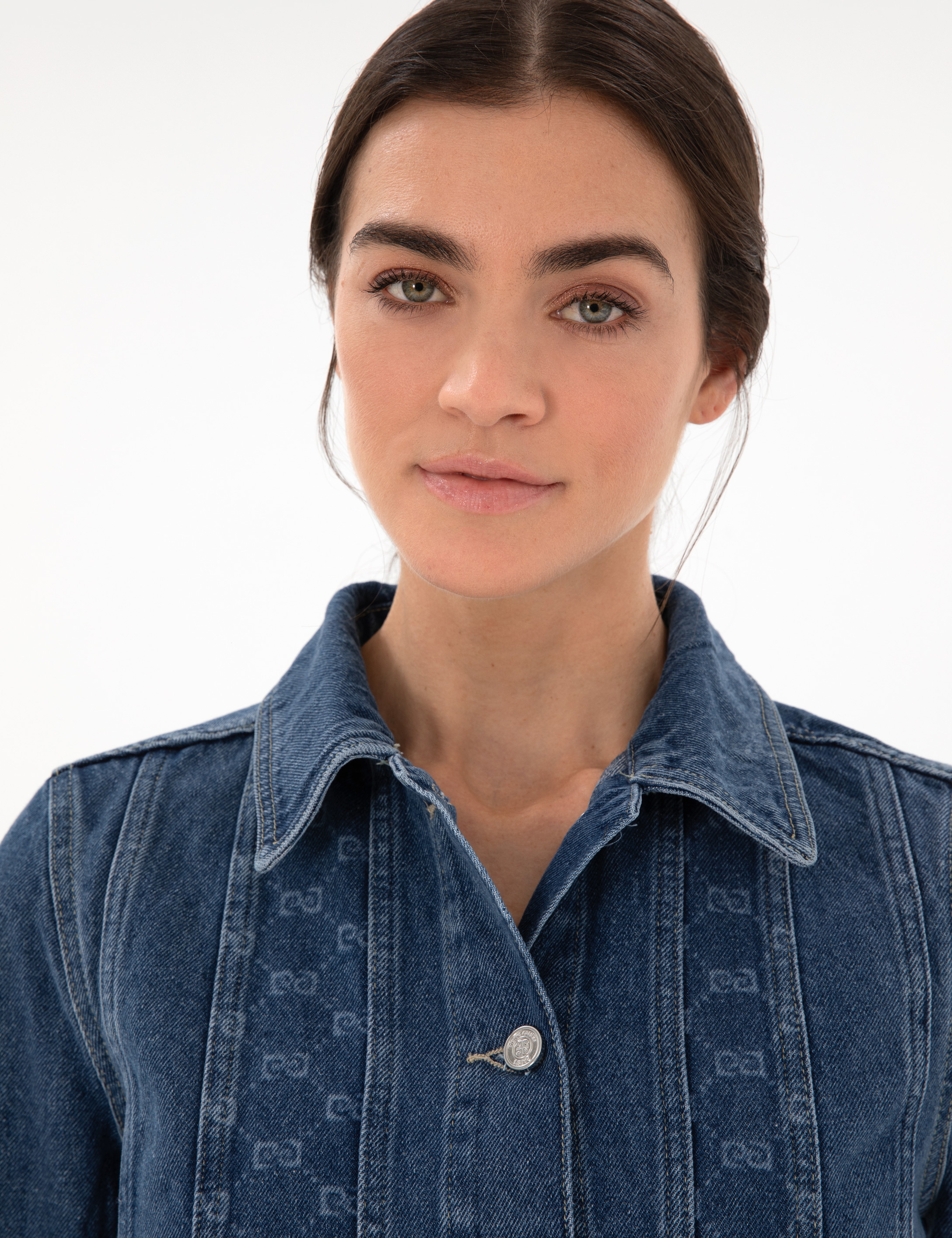 Saks Crop Top Jean Ceket - Image 2
