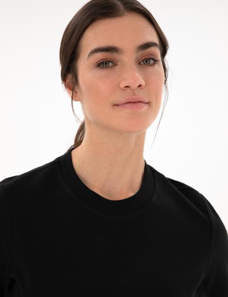 Siyah Bisiklet Yaka Basic Tişört - 50302474013