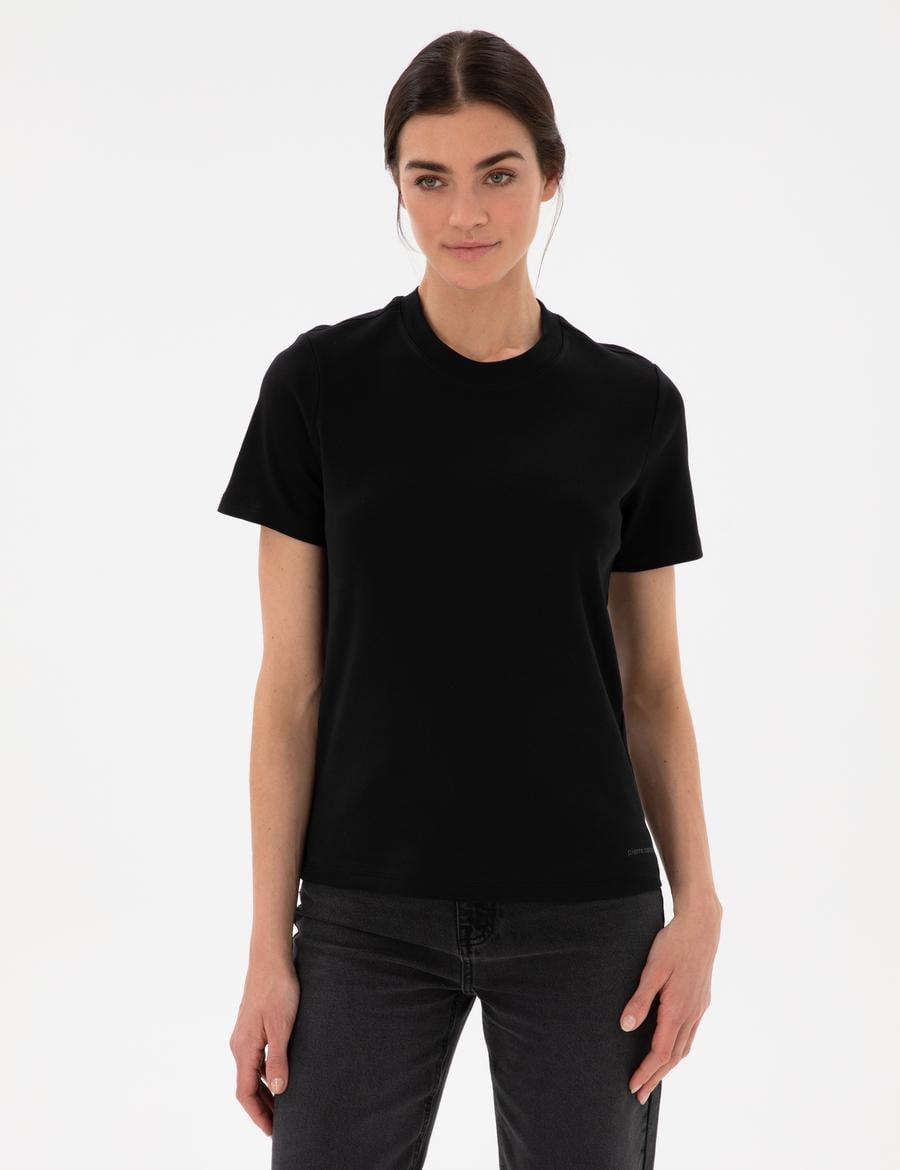 Siyah Bisiklet Yaka Basic Tişört