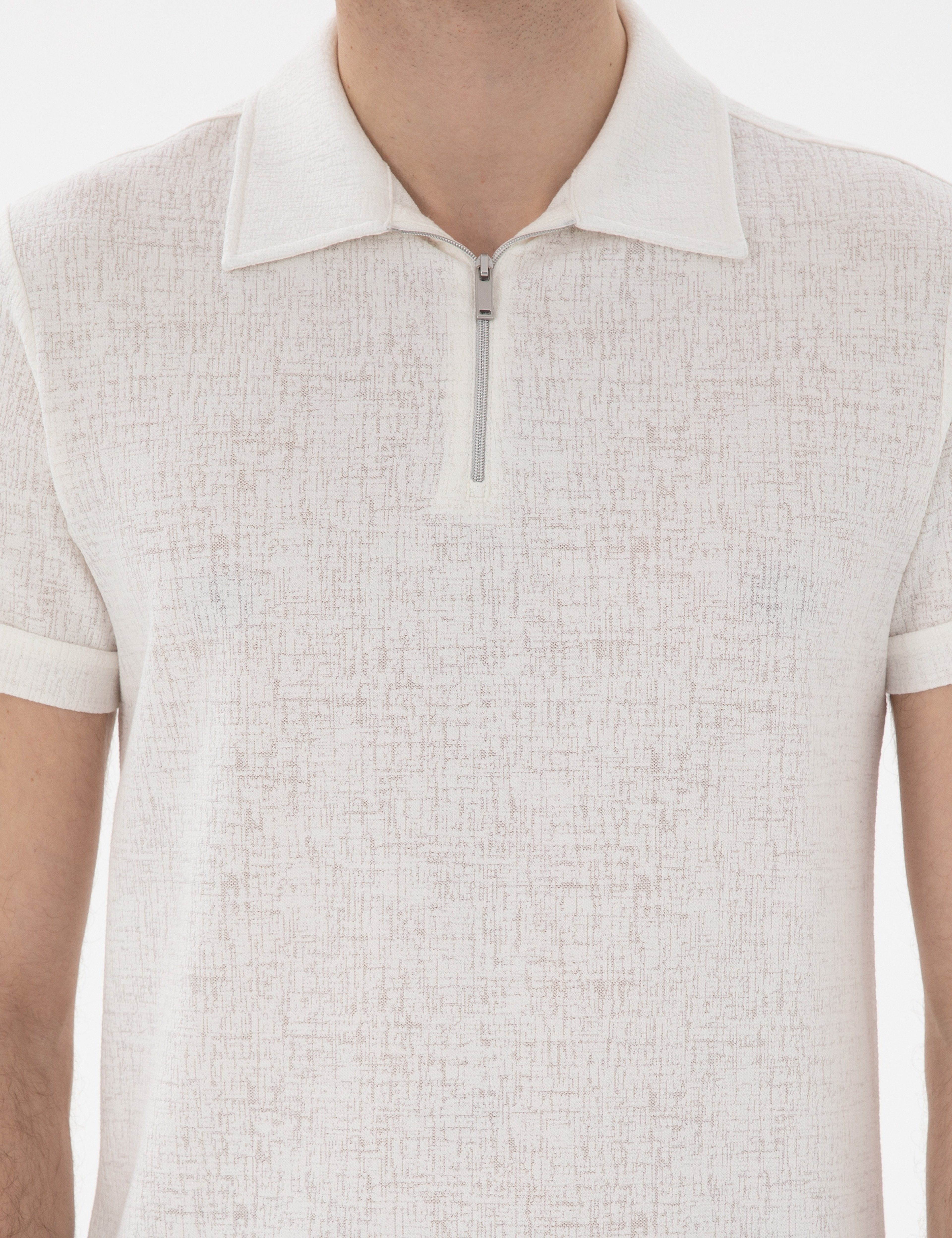 Ekru Slim Fit Tişört - Image 6