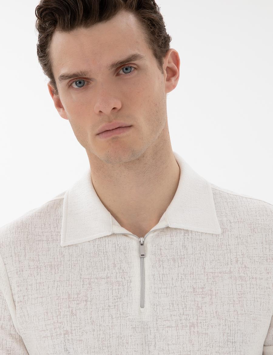 Ekru Slim Fit Tişört