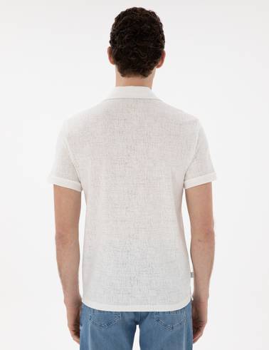 Ekru Slim Fit Tişört