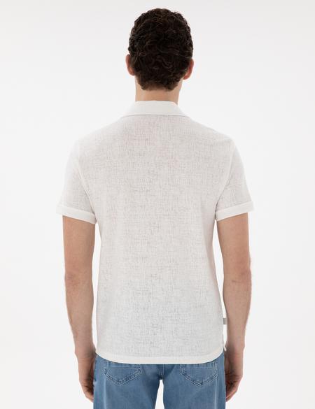 Ekru Slim Fit Tişört - 50302586193