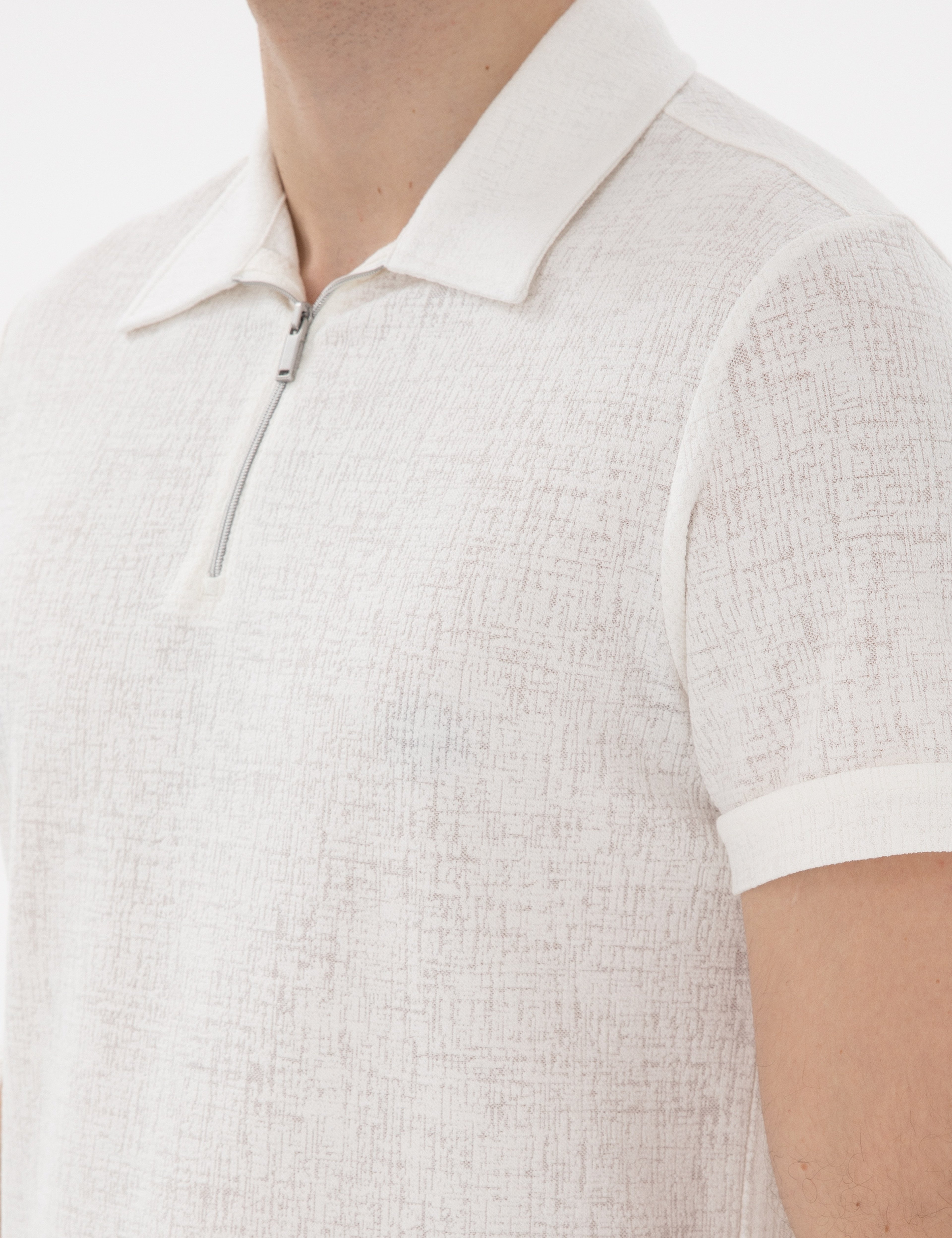 Ekru Slim Fit Tişört - Image 7