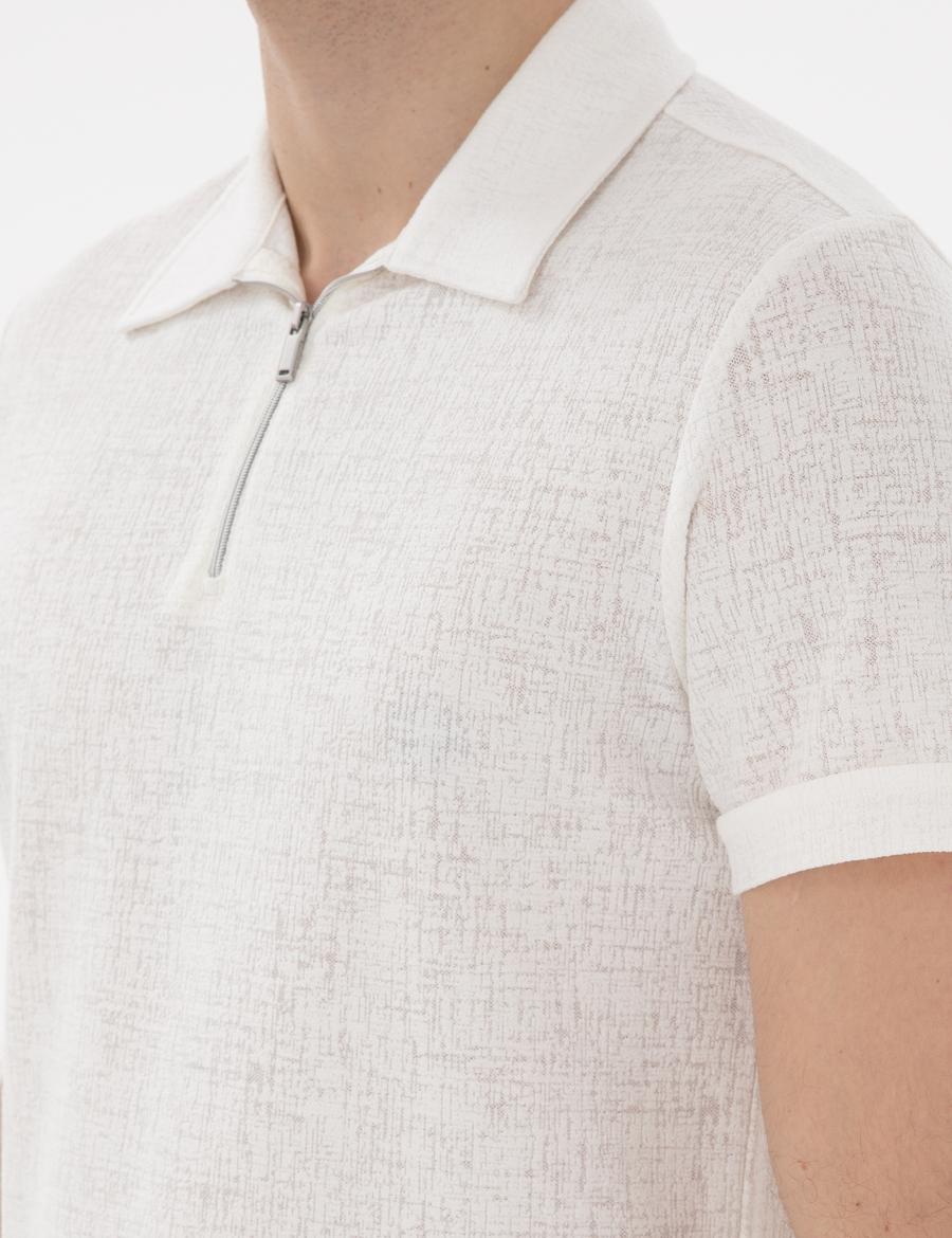 Ekru Slim Fit Tişört