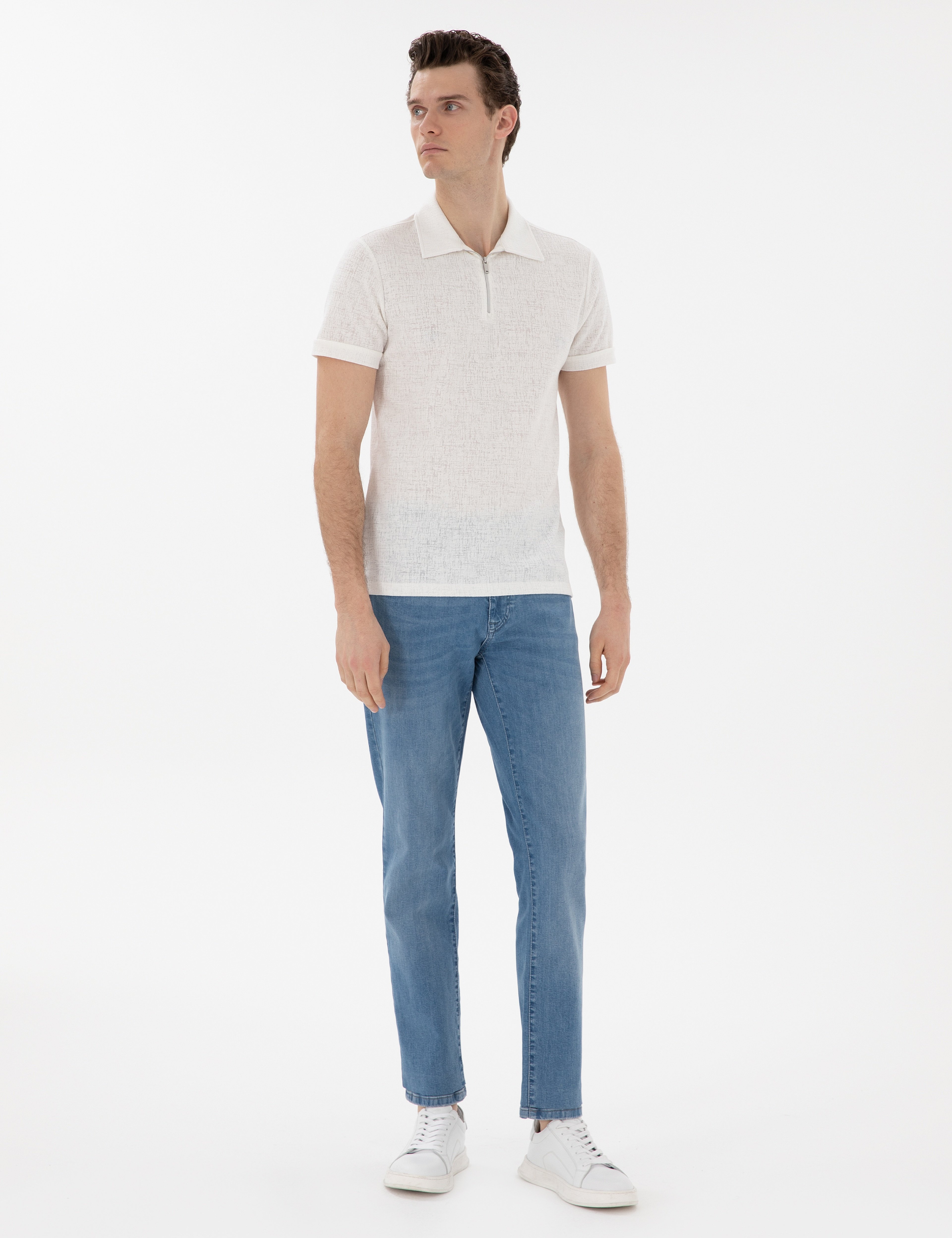 Ekru Slim Fit Tişört