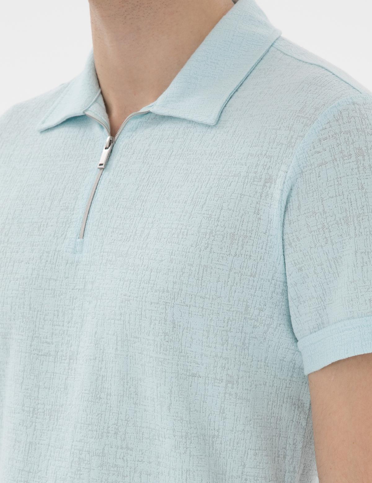 Su Yeşili Slim Fit Tişört - 50302586106