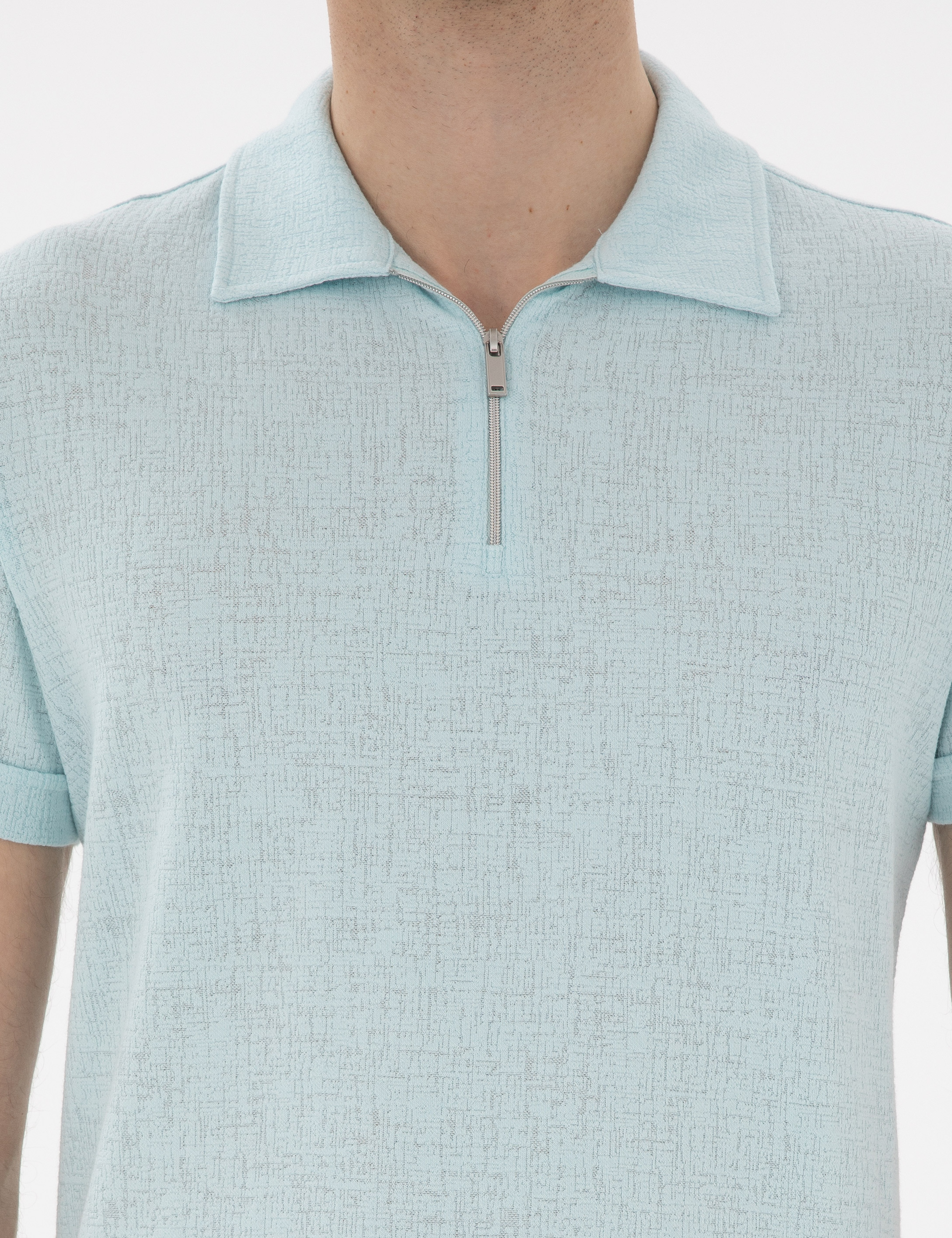 Su Yeşili Slim Fit Tişört - Image 6