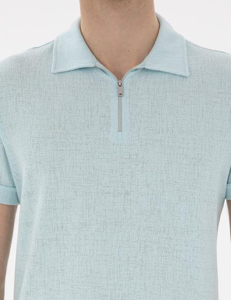 Su Yeşili Slim Fit Tişört - 50302586106