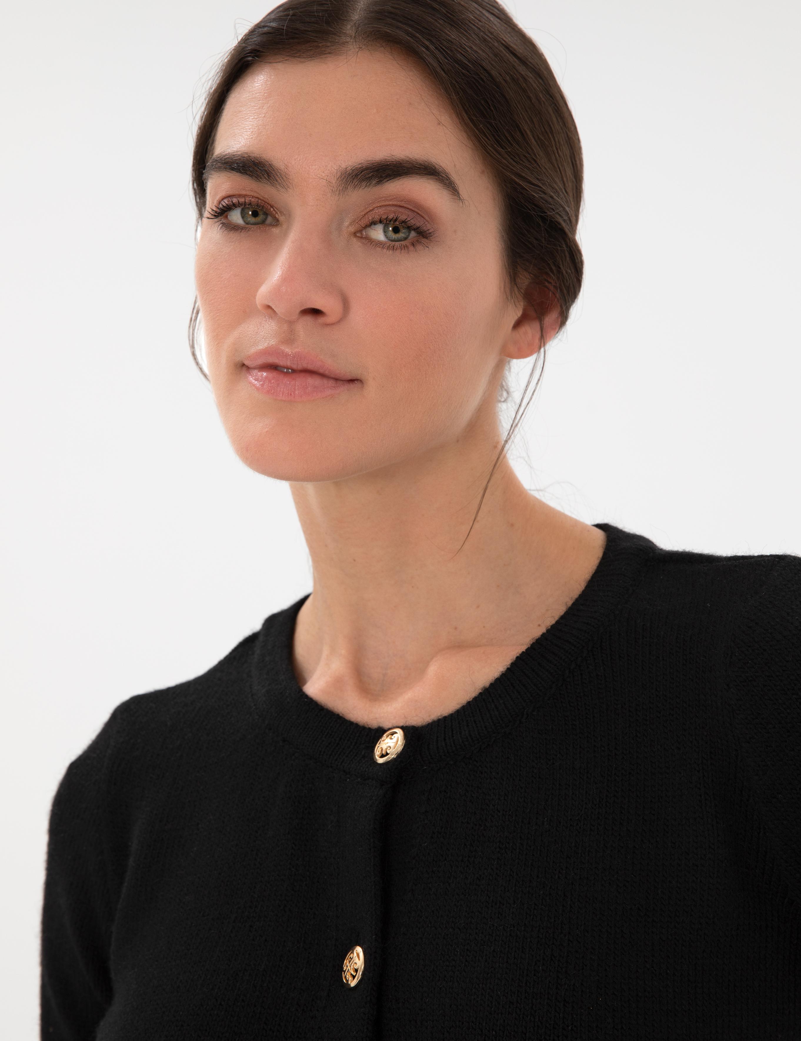 Siyah Crop Top Triko Hırka