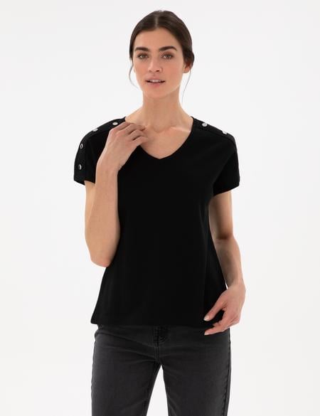 Siyah Regular Fit Tişört - 50301452027