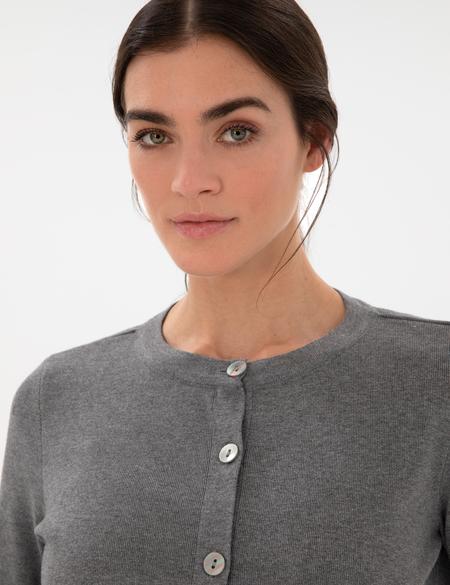 Gri Melanj Slim Fit Triko Hırka - 50299413004