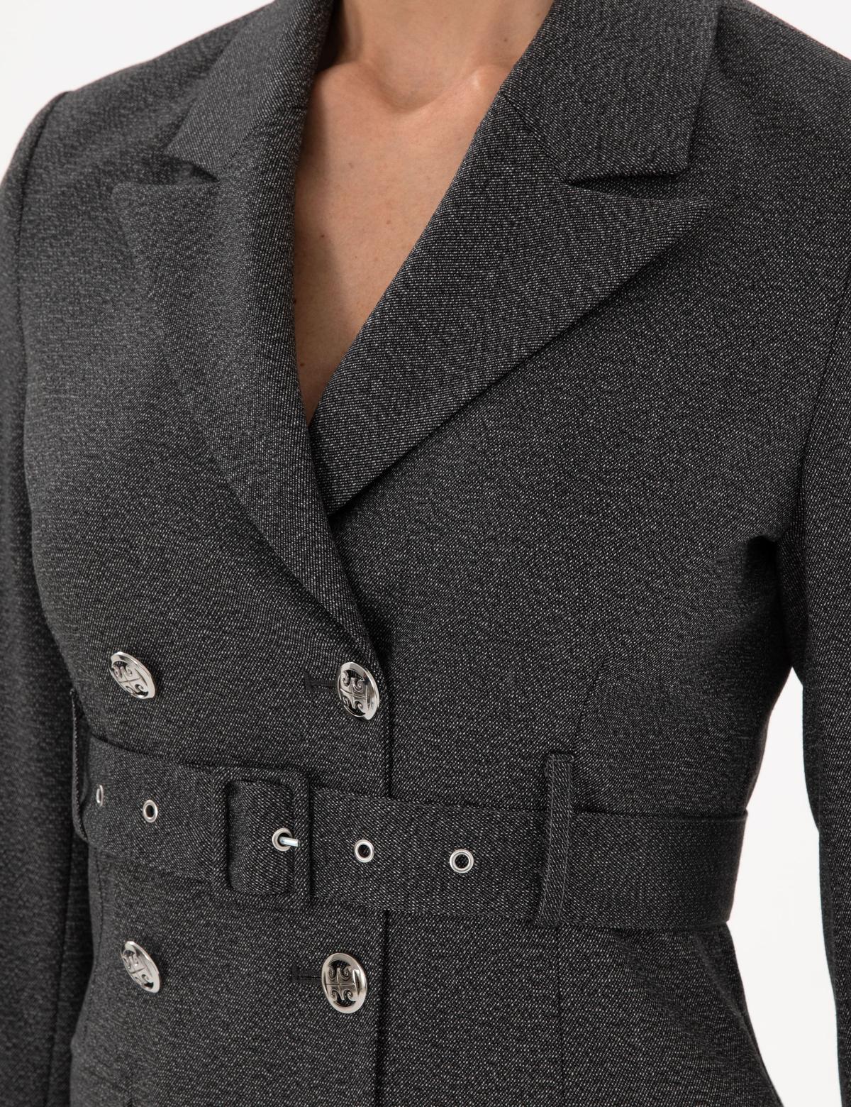 Antrasit Regular Fit Dokuma Elbise - 50292211011