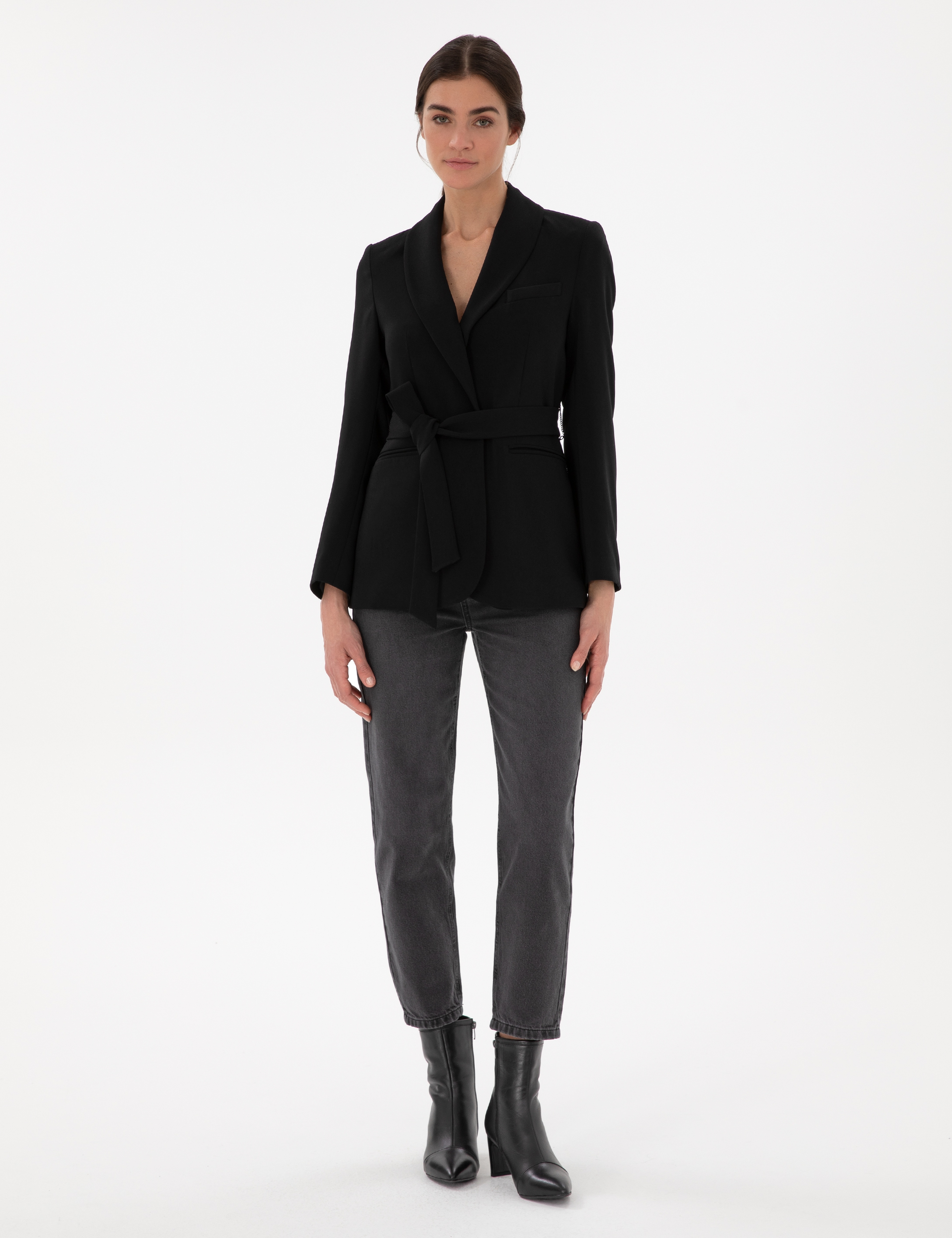 Siyah Regular Fit Ceket - Image 4