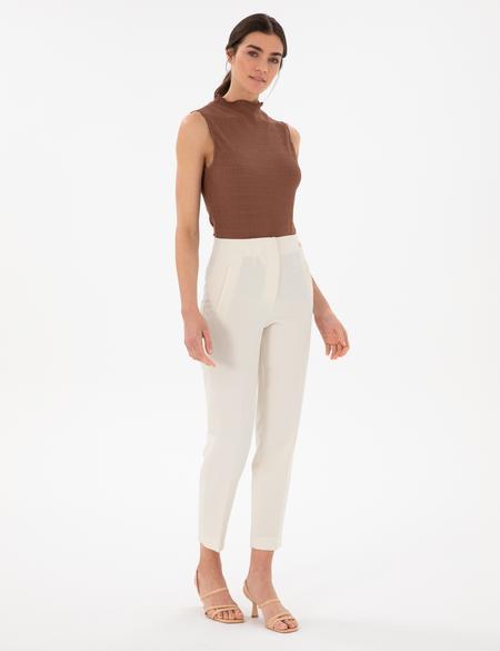 Ekru Carrot Fit Kumaş Pantolon - 50299833016