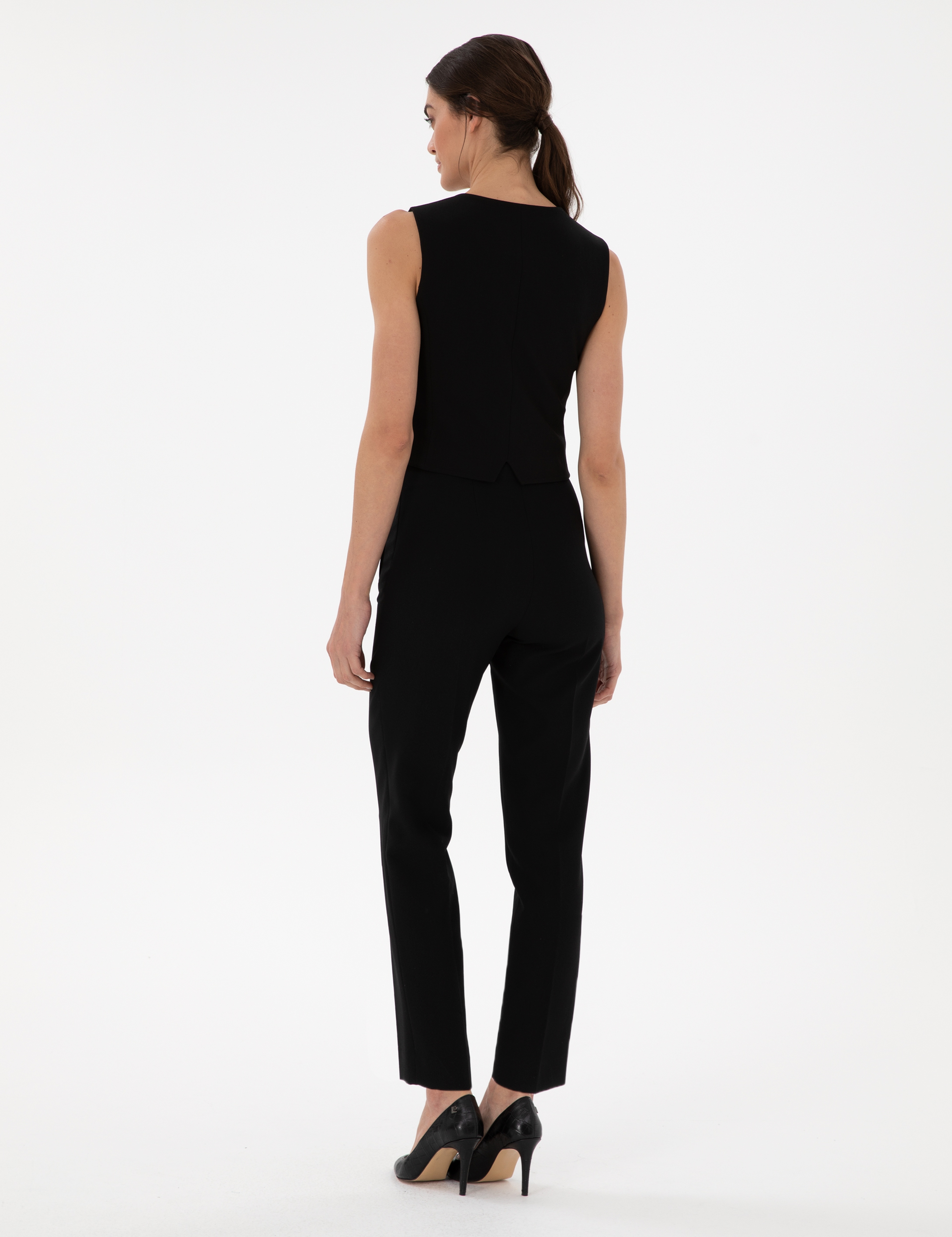 Siyah Carrot Fit Kumaş Pantolon - Image 4
