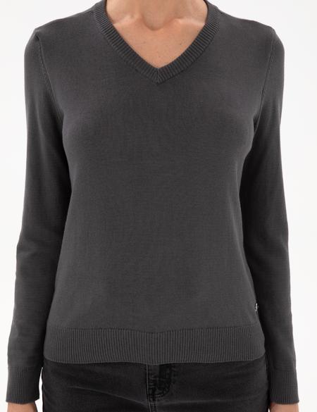 Antrasit Slim Fit V Yaka Basic Kazak - 50300803034