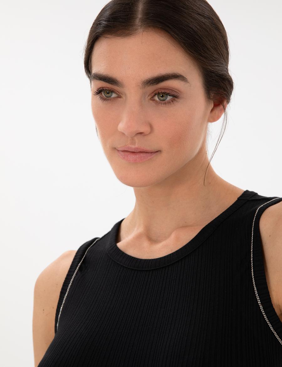 Siyah Ex. Slim Fit Örme Bluz