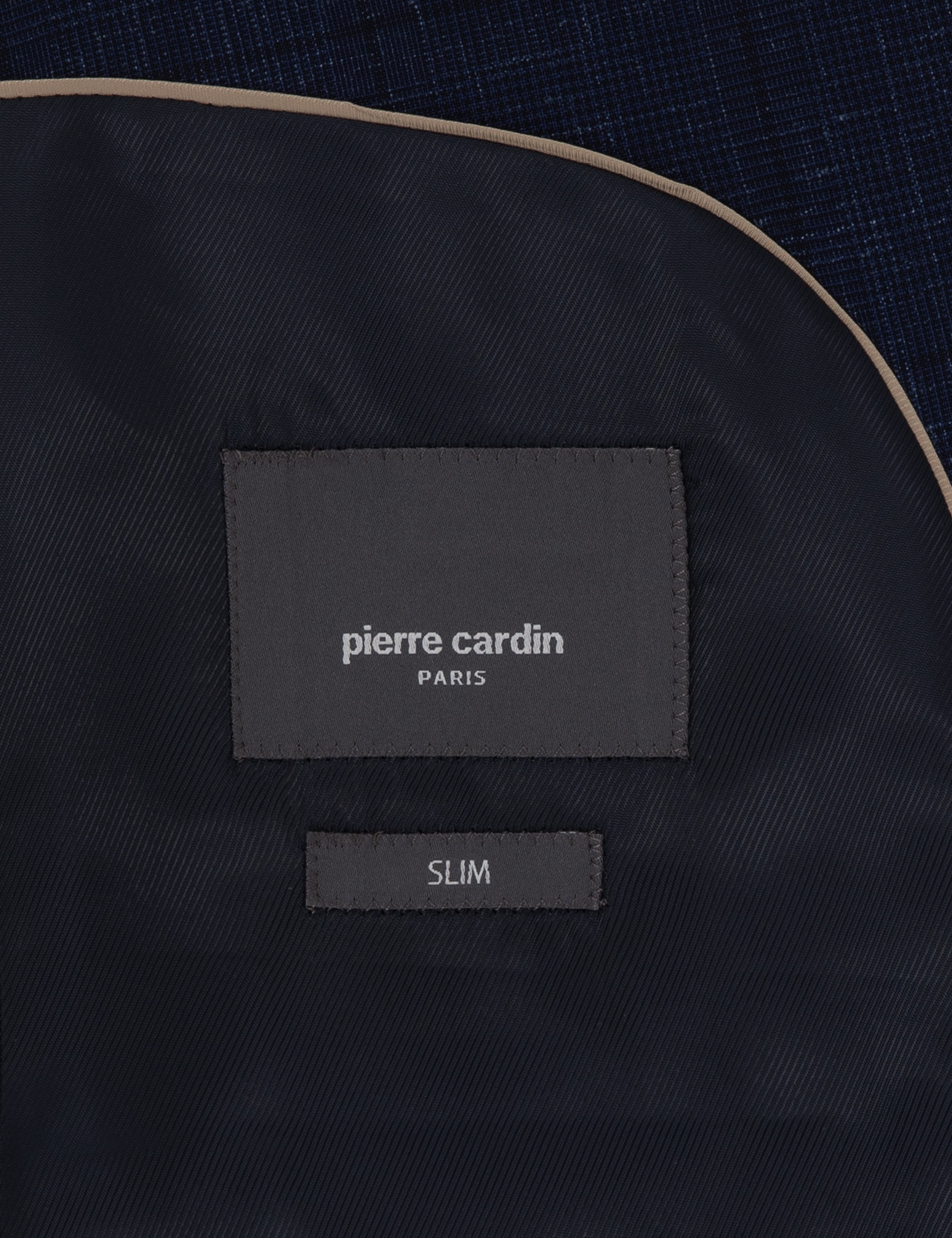 Lacivert Slim Fit Yün Keten Karışımlı Takım Elbise