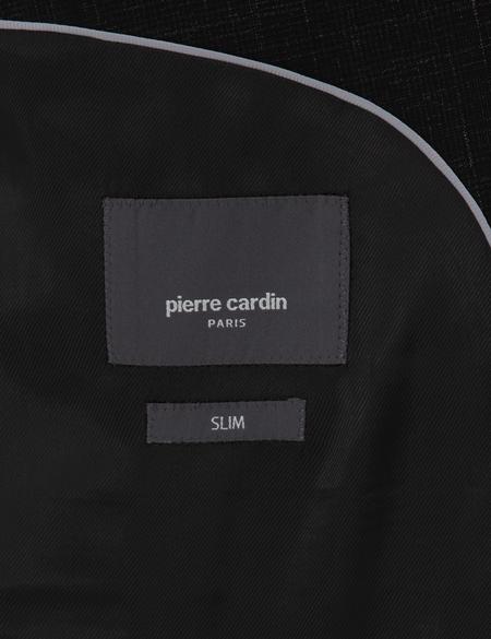 Siyah Slim Fit Yün Keten Karışımlı Takım Elbise - 50302242029