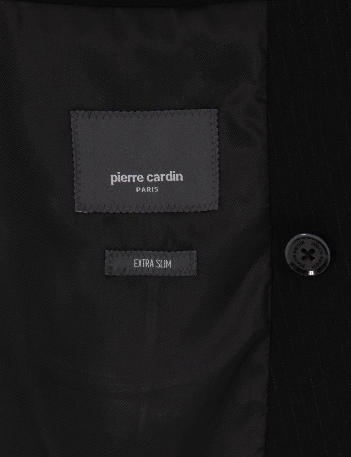 Siyah Ex. Slim Fit Kruvaze Çizgili Takım Elbise - 50306672008