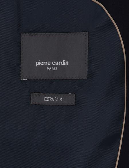 Lacivert Ex. Slim Fit Çizgili Yünlü Takım Elbise - 50302342008