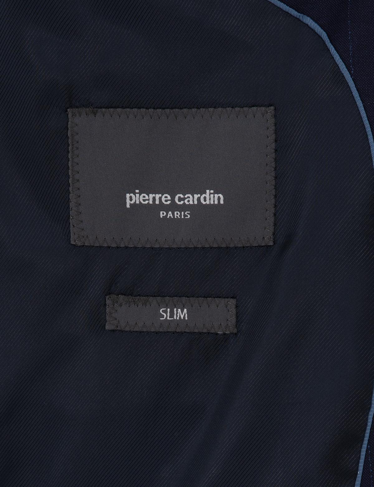 Lacivert Slim Fit %100 Yün Ekose Takım Elbise - 50302241005