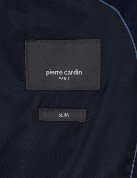 Lacivert Slim Fit %100 Yün Ekose Takım Elbise - 50302241005