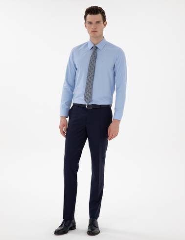 Mavi Slim Fit Uzun Kollu Klasik Basic Gömlek
