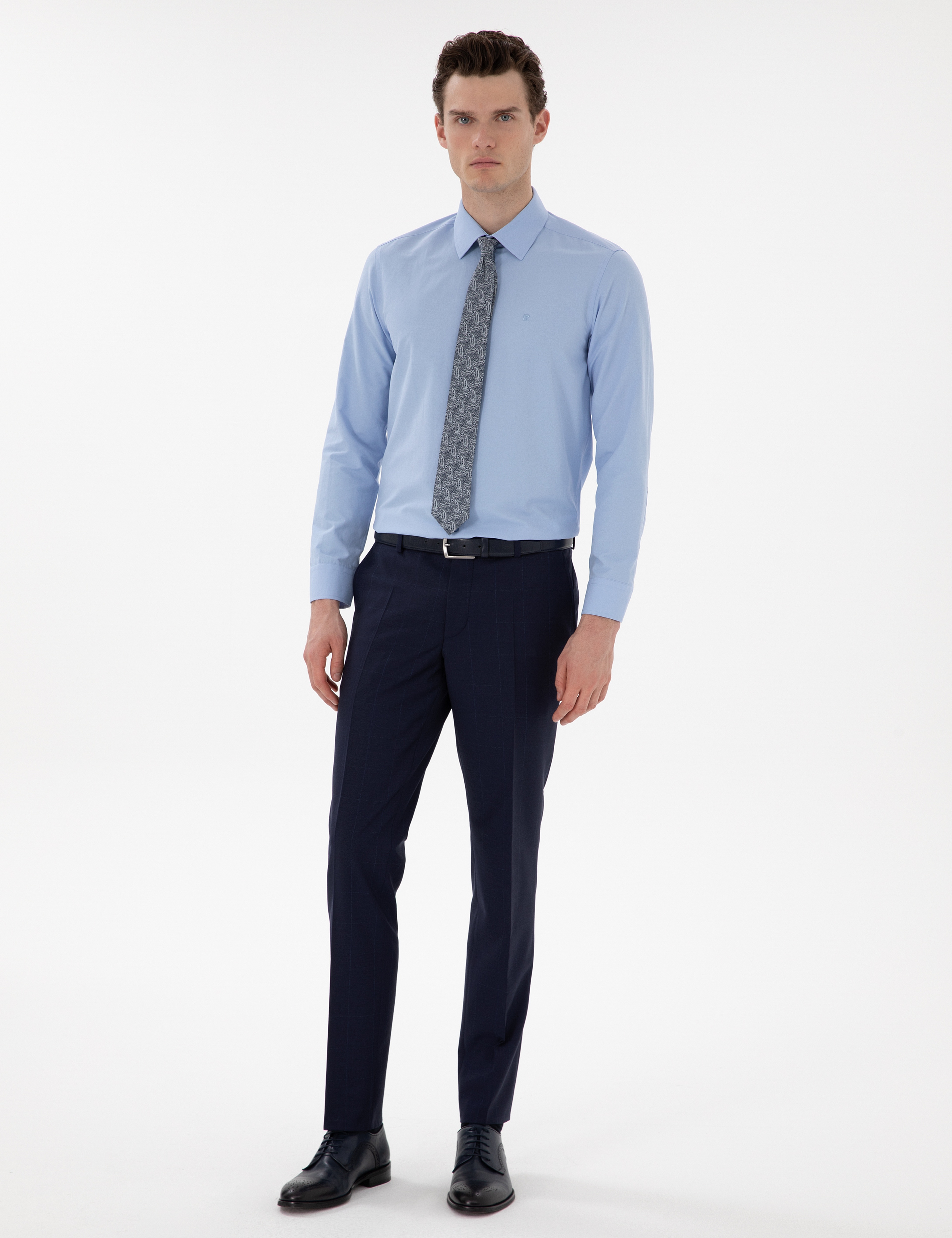 Mavi Slim Fit Uzun Kollu Klasik Basic Gömlek - Image 4