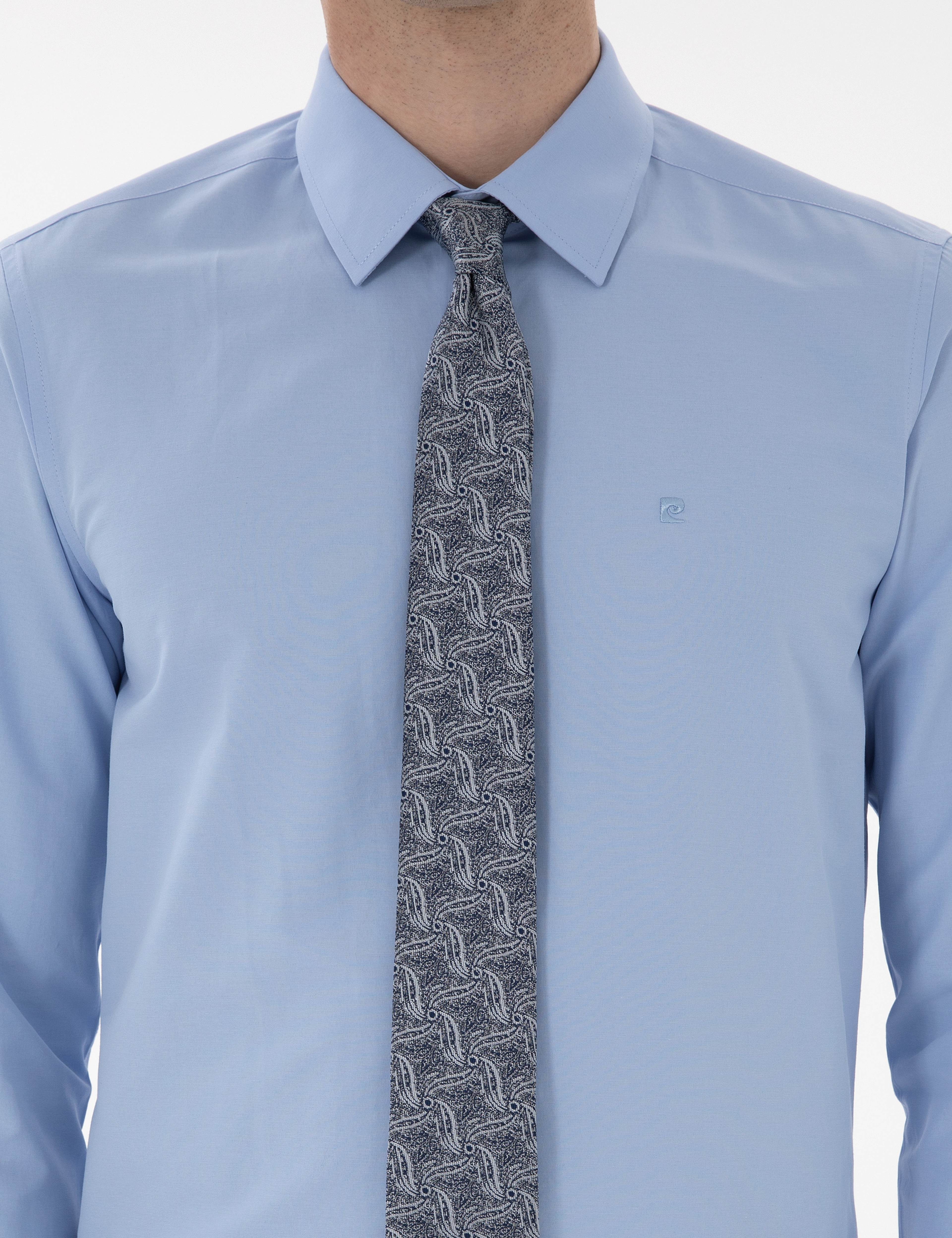 Mavi Slim Fit Uzun Kollu Klasik Basic Gömlek - Image 6