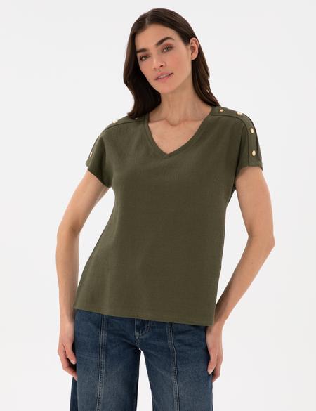 Haki Regular Fit Tişört - 50301452019