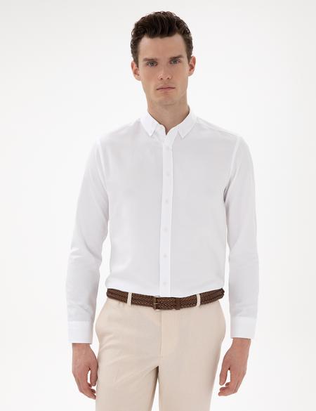 Beyaz Regular Fit Uzun Kollu Gömlek - 50304764005