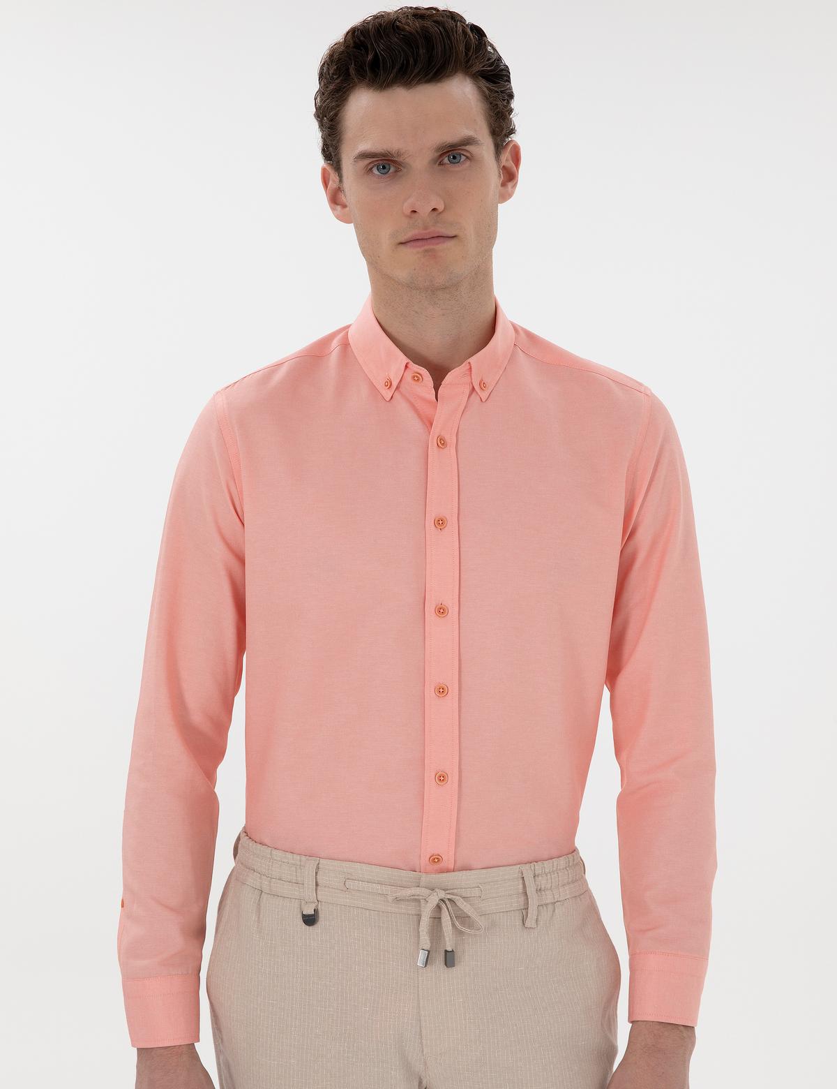 Nar Çiçeği Regular Fit Uzun Kollu Gömlek - 50304764035