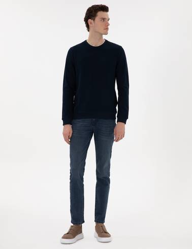 Lacivert Regular Fit Sweatshirt