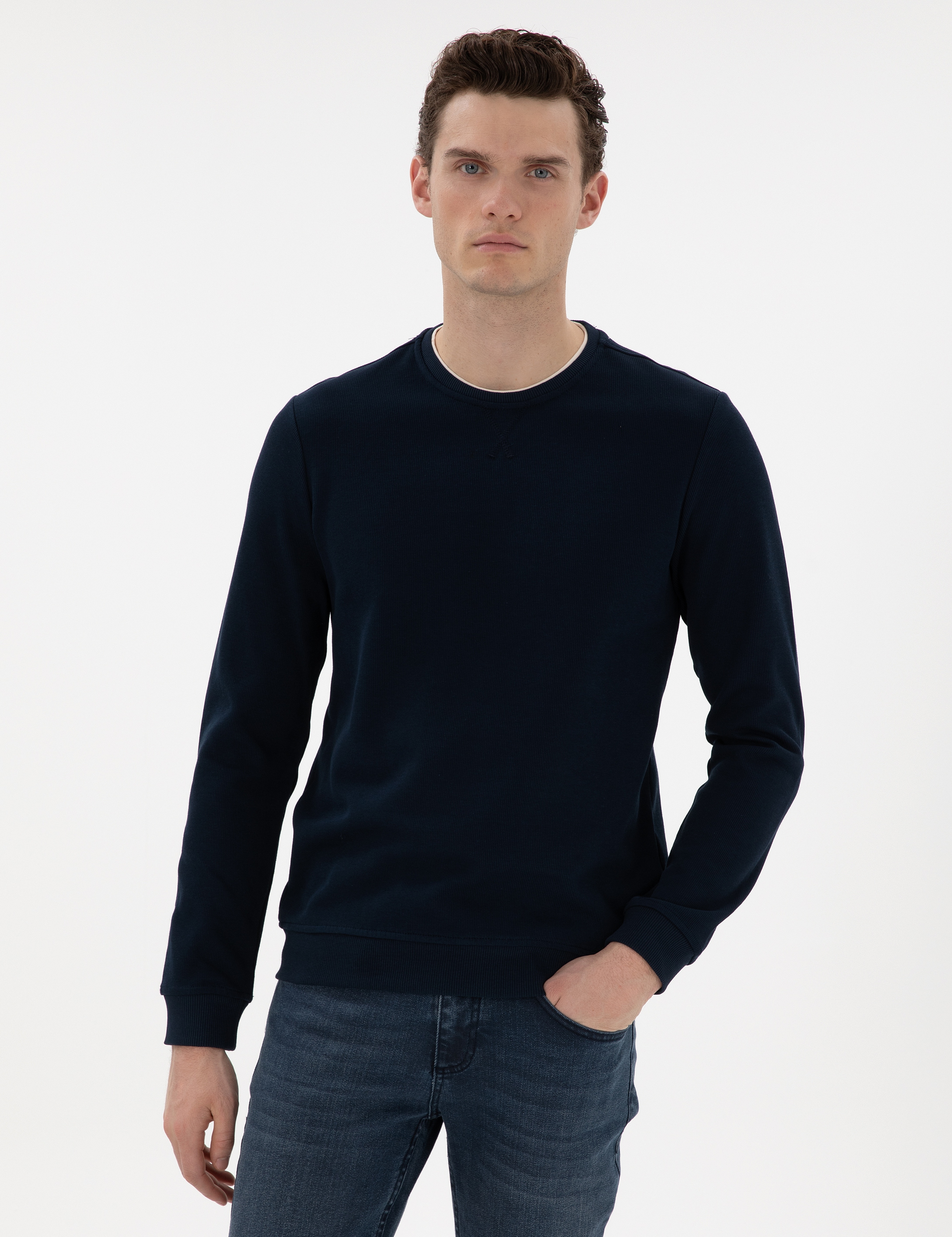 Lacivert Regular Fit Sweatshirt - Image 1