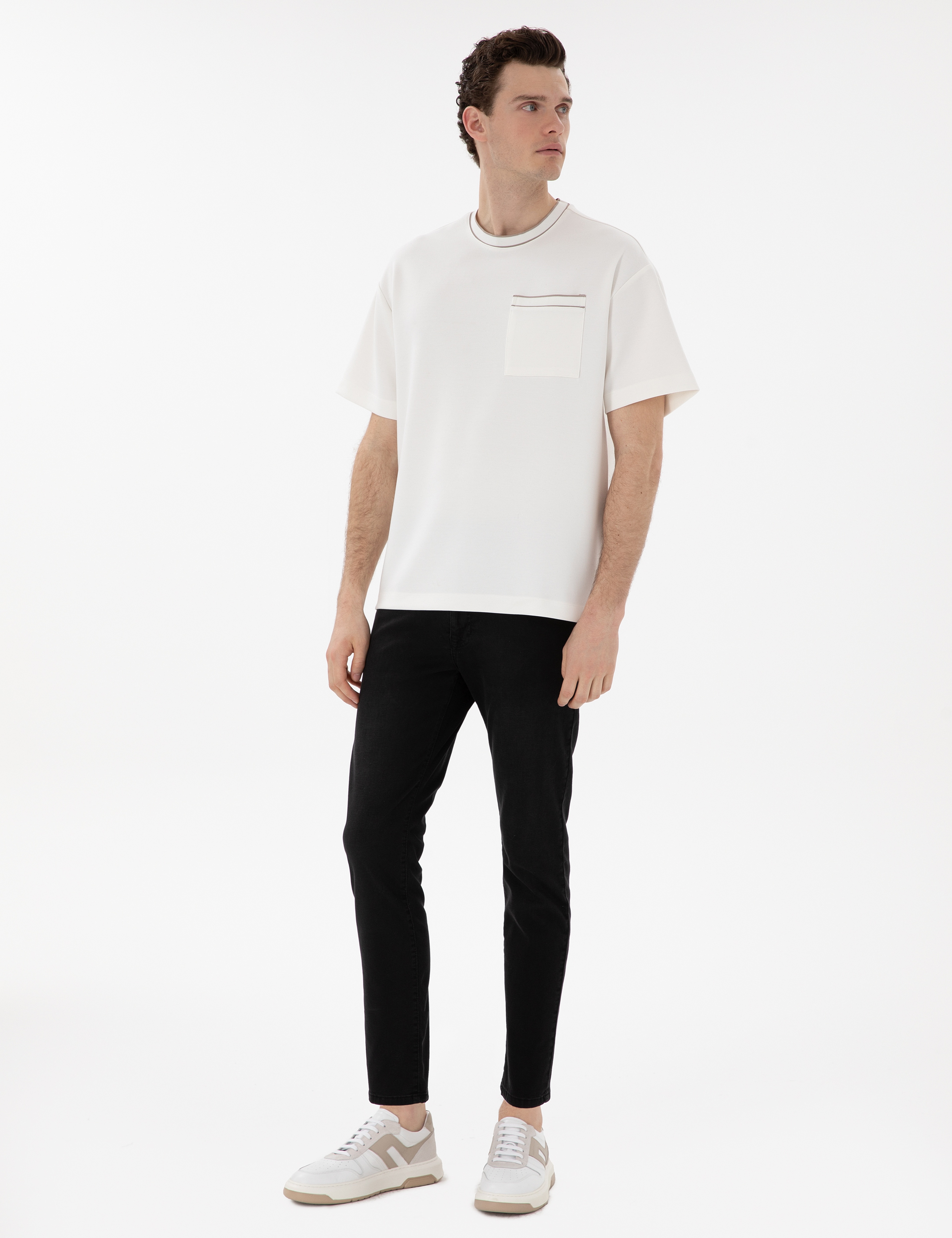 Siyah Slim Fit Jean Pantolon - Image 1