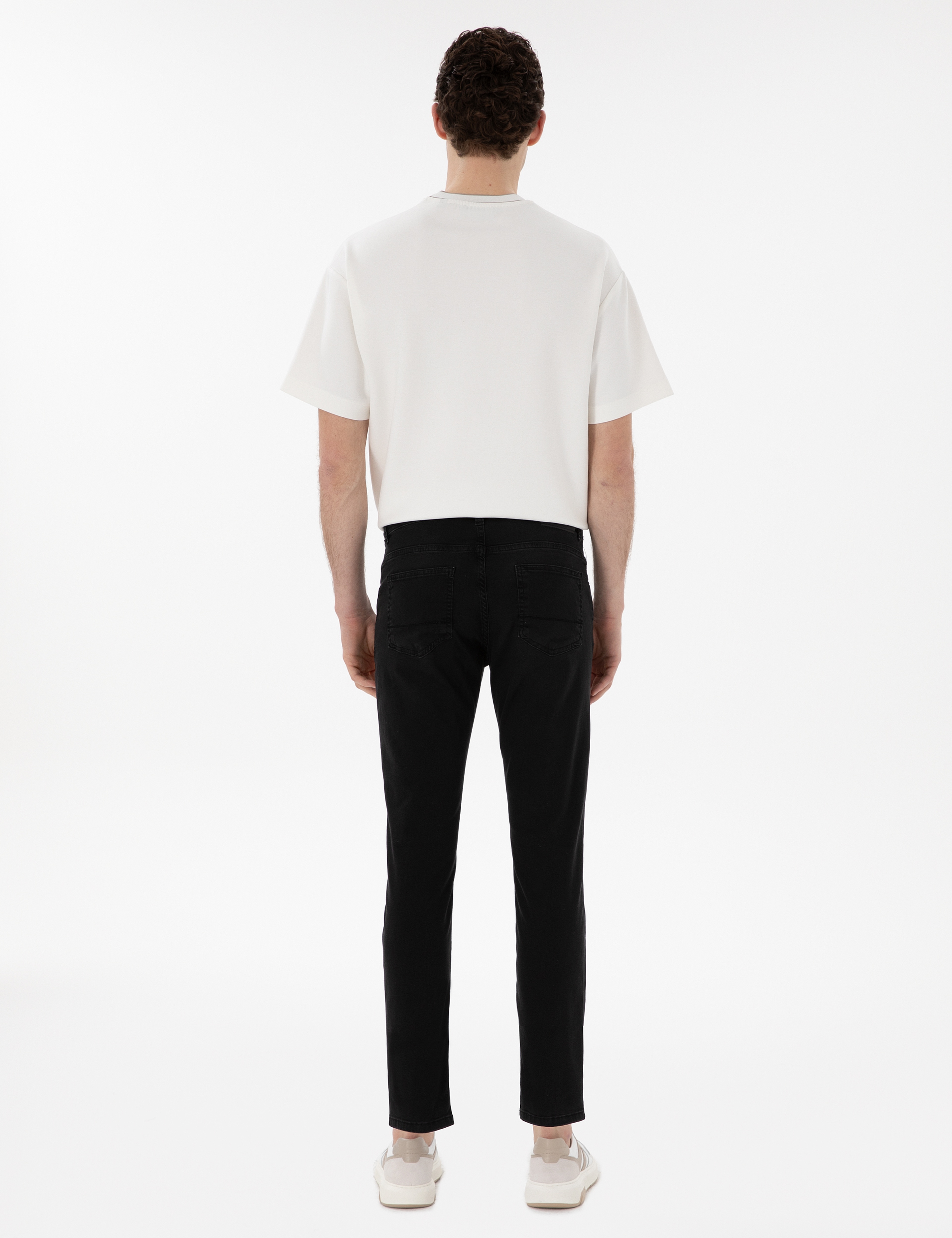 Siyah Slim Fit Jean Pantolon - Image 4