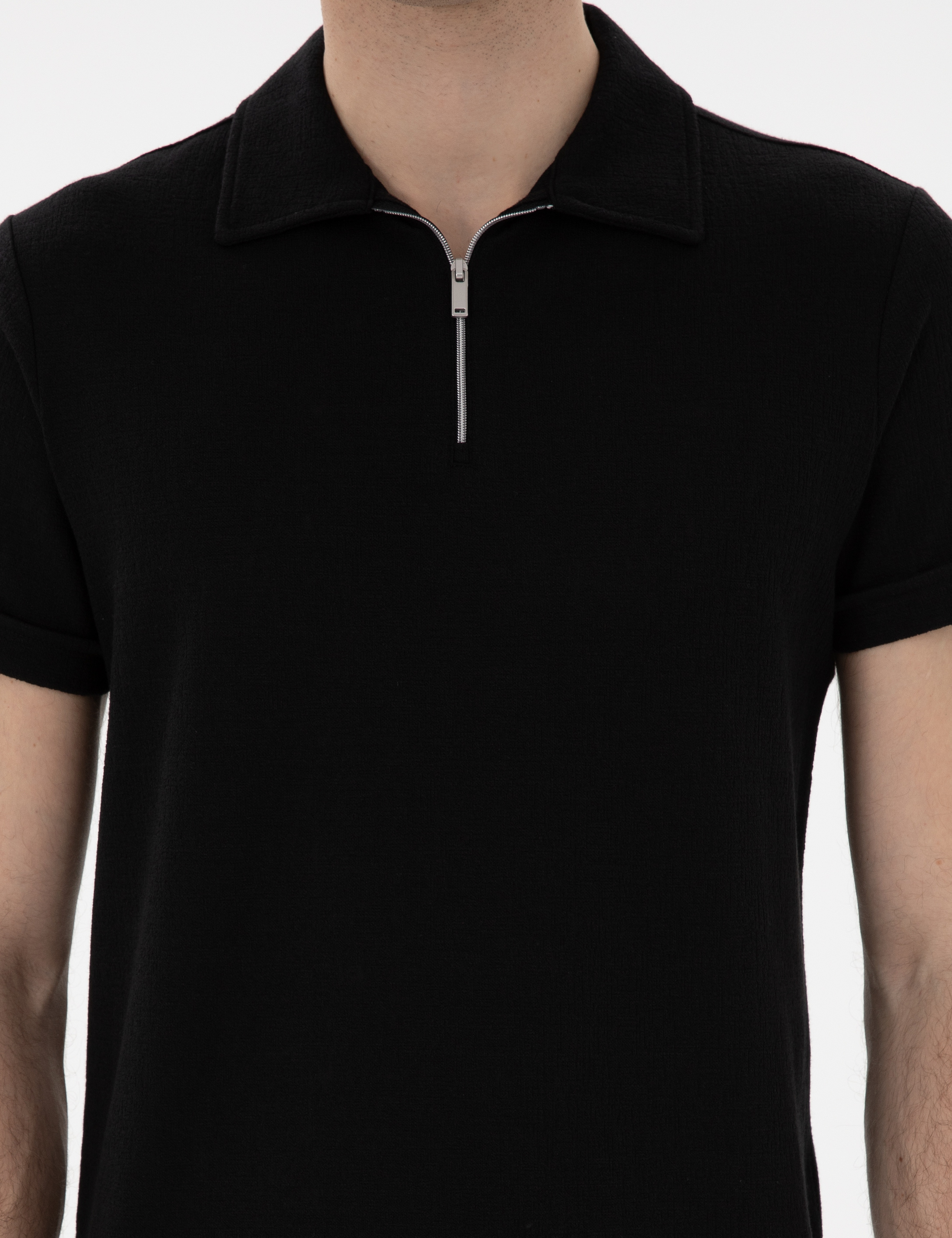 Siyah Slim Fit Tişört - Image 6