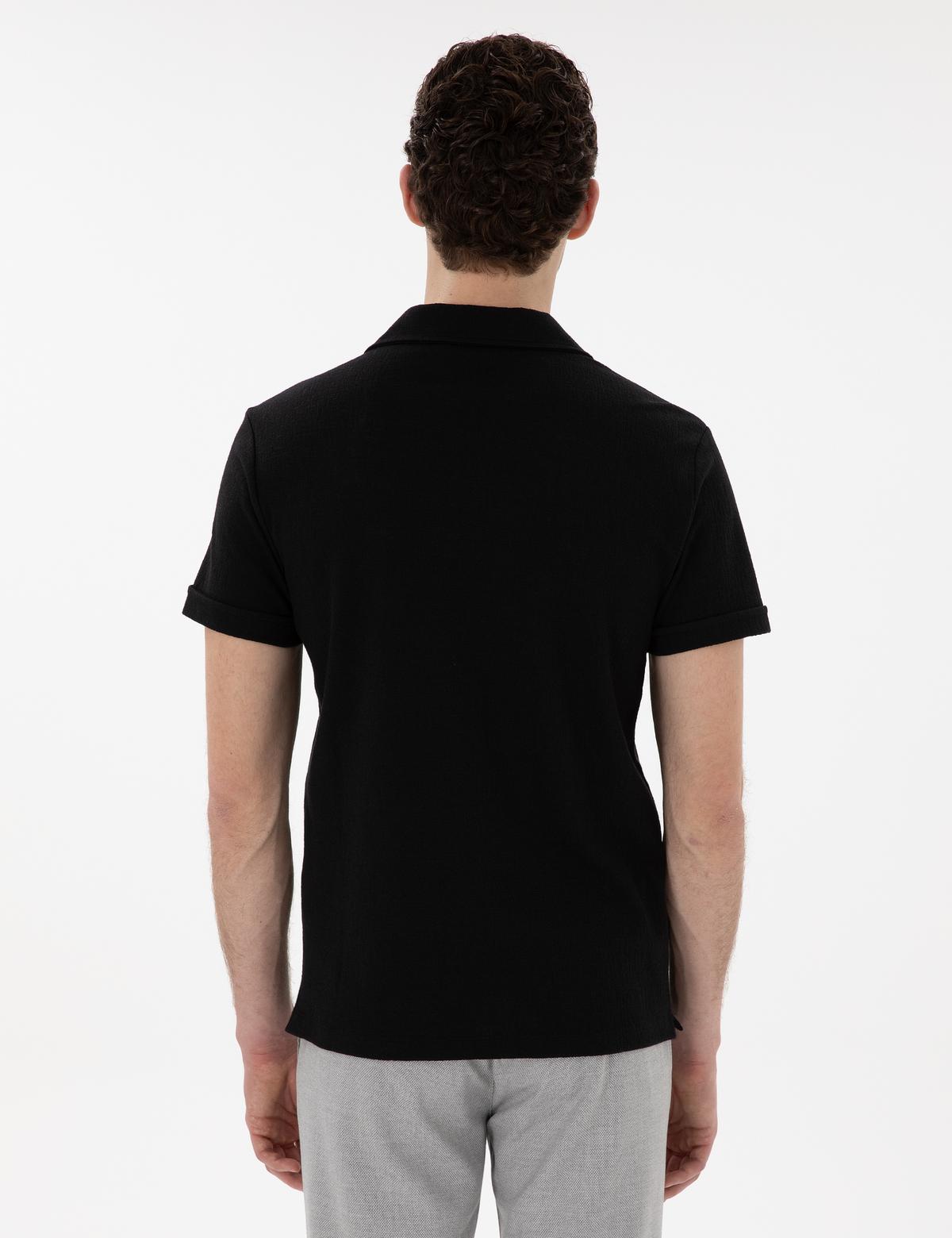 Siyah Slim Fit Tişört - 50302586043