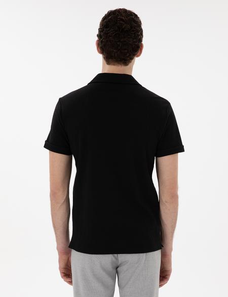 Siyah Slim Fit Tişört - 50302586043