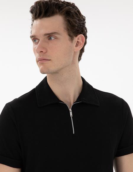 Siyah Slim Fit Tişört - 50302586043